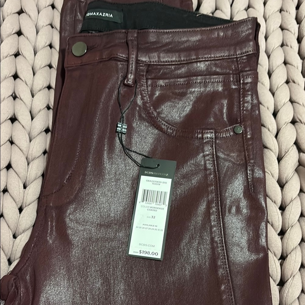 BCBGMaxAzria Brown Jeggings with Glossy Finish
